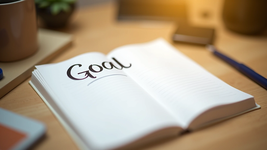 Notebook aberto com anotações manuscritas sobre objetivos e metas pessoais